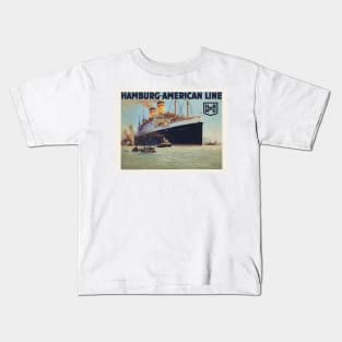 Hamburg-American Line Vintage Poster 1925 Kids T-Shirt